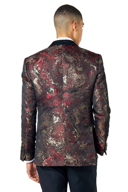 ALINO – MAROON WEDDING PARTY TUXEDO 3 PIECE SUIT