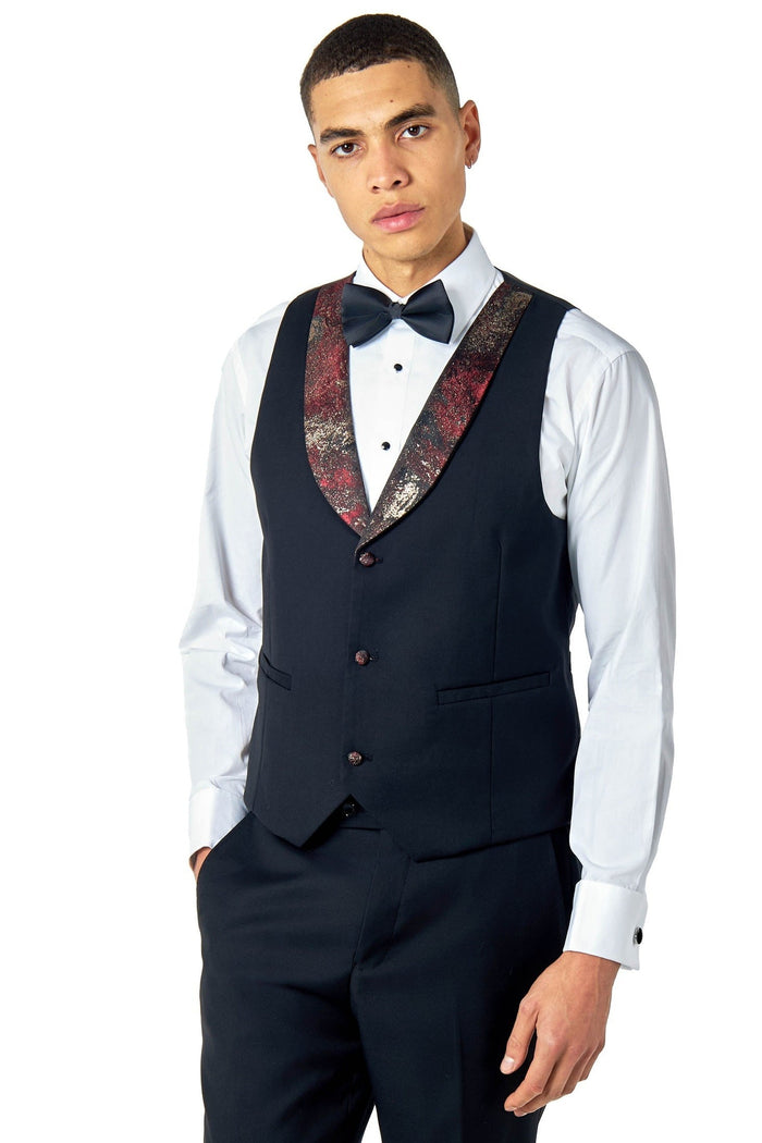 ALINO – MAROON WEDDING PARTY TUXEDO 3 PIECE SUIT