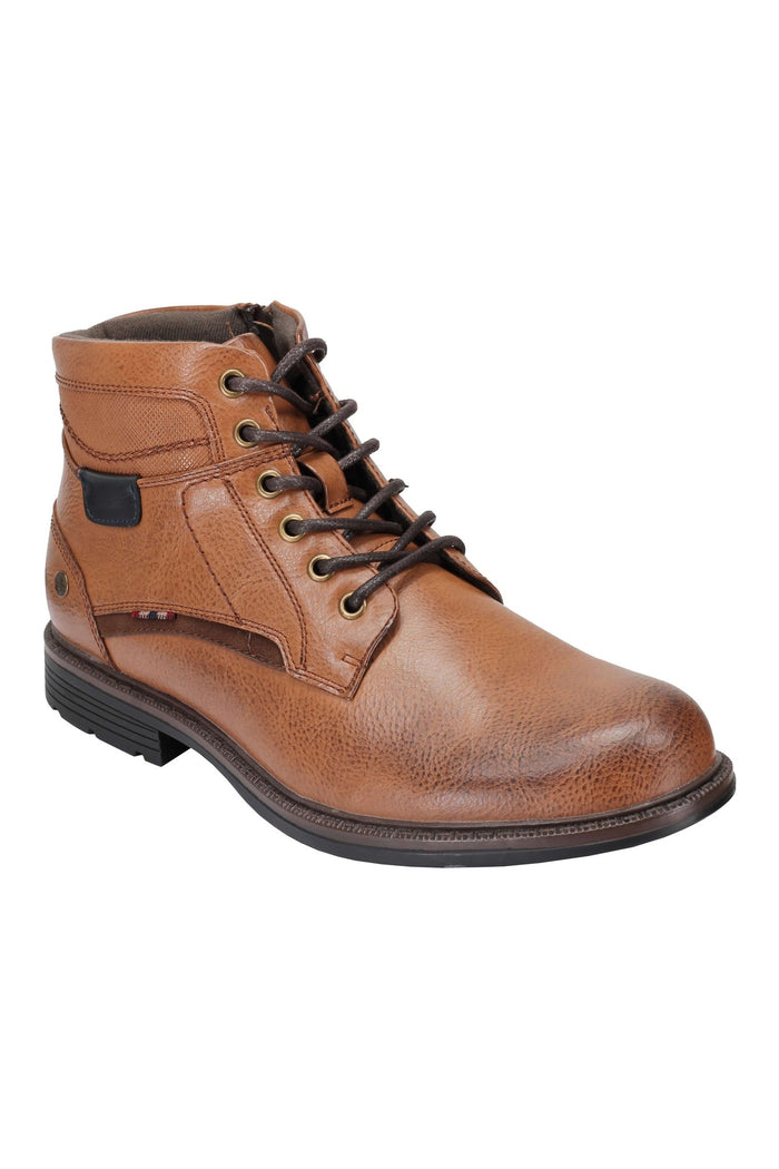 ANKLE LACE UP BOOTS IN TAN, BLACK