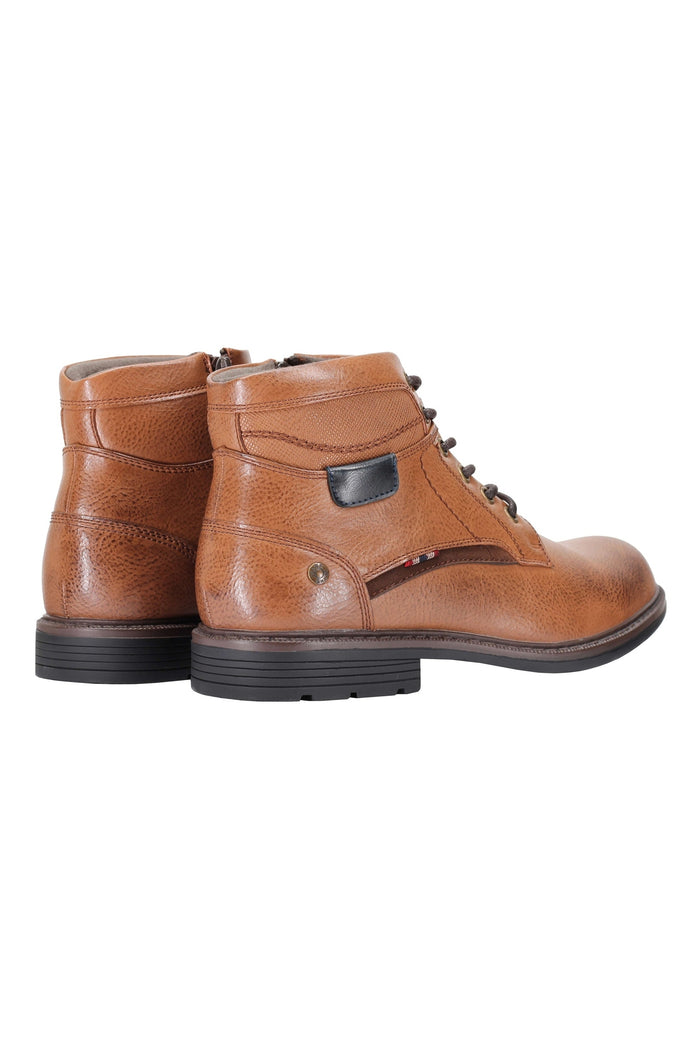 ANKLE LACE UP BOOTS IN TAN, BLACK