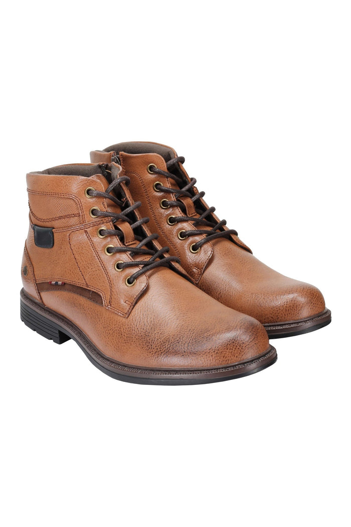 ANKLE LACE UP BOOTS IN TAN, BLACK