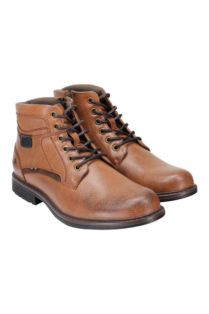 ANKLE LACE UP BOOTS IN TAN, BLACK