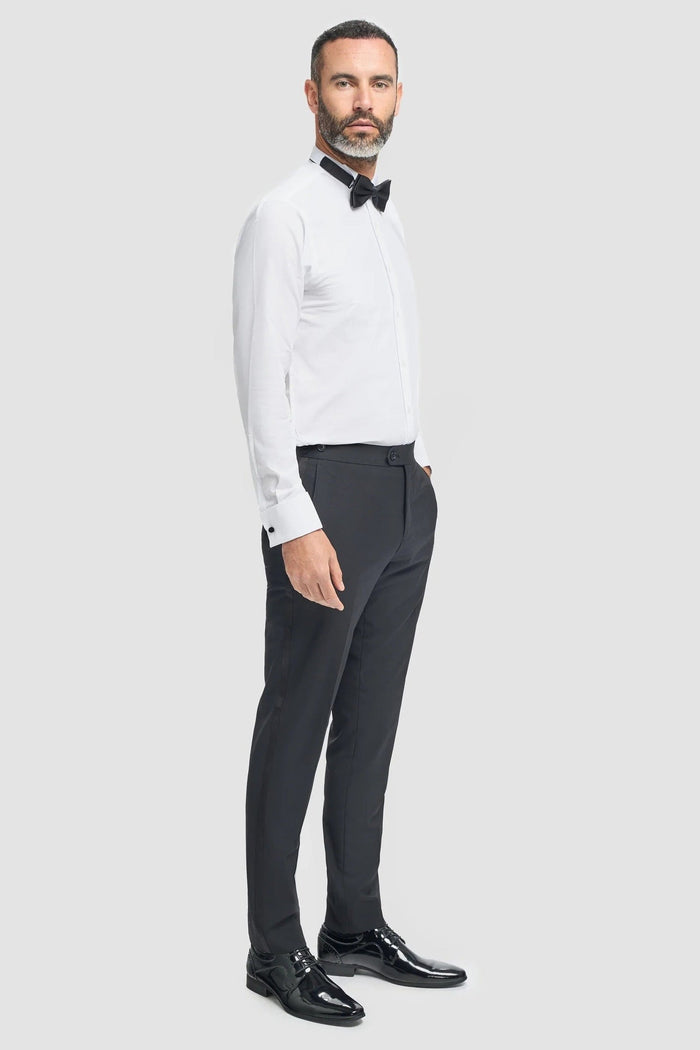 ASPEN - BLACK TUXEDO TROUSERS WITH TAPE