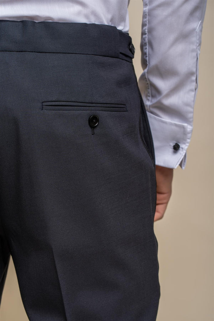 Aspen Men’s Navy Tailored Tux Suit Trousers