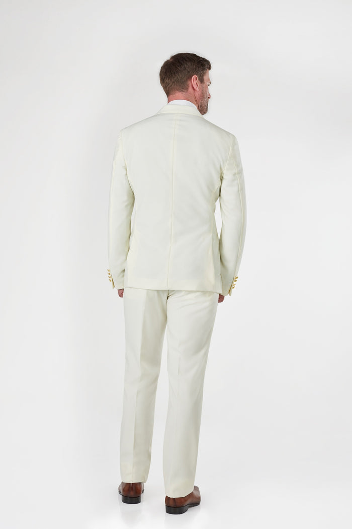 BEIGE DOUBLE BREASTED GOLD BUTTON JACKET
