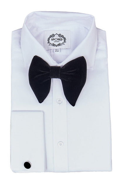 BIG BLACK VELVET BOW TIE SET