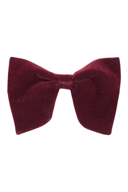 BIG MAROON VELVET BOW TIE SET