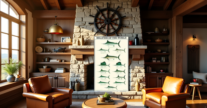 Billfish Wall Chart - Marlin, Sailfish, Swordfish, Spearfish Identification Poster