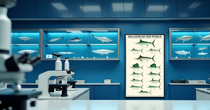 Billfish Wall Chart - Marlin, Sailfish, Swordfish, Spearfish Identification Poster
