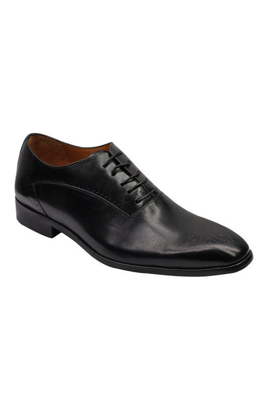 BLACK - CALF LEATHER CLASSIC SEMI BROGUES