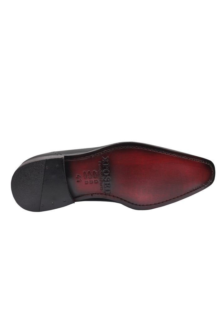 BLACK - CALF LEATHER CLASSIC SEMI BROGUES