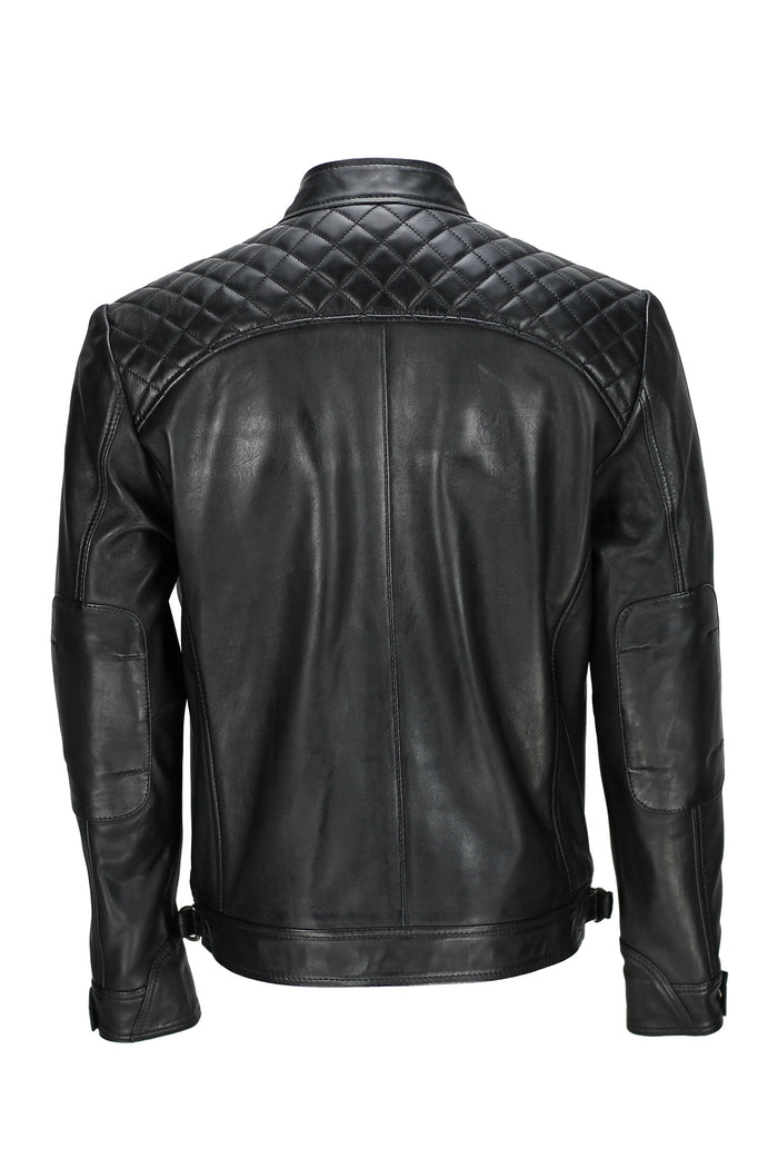 BLACK BIKER LEATHER JACKET