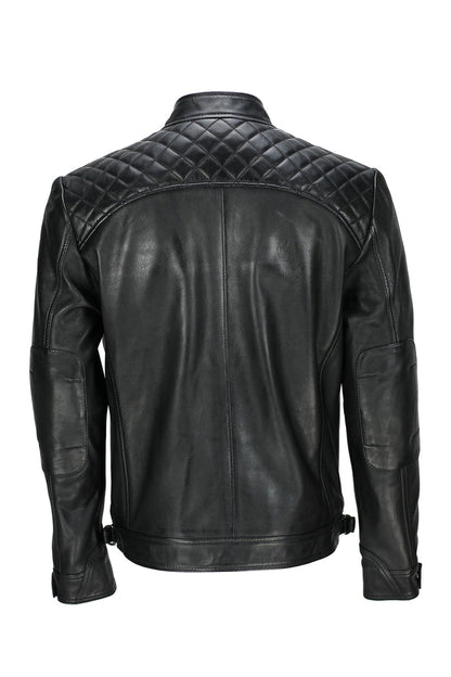BLACK BIKER LEATHER JACKET