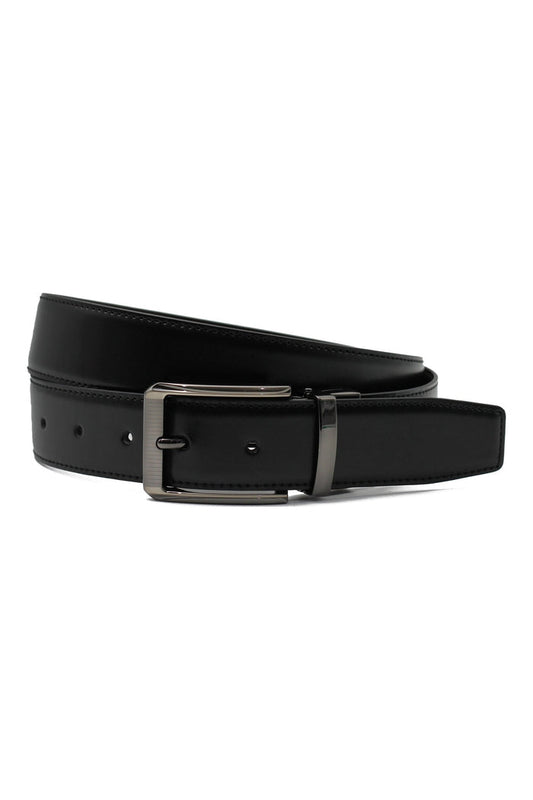 BLACK & BROWN LEATHER REVERSIBLE BELT