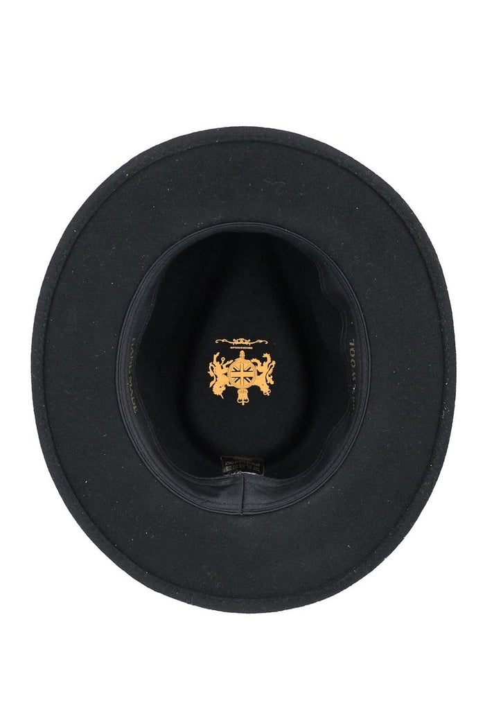Black Crushable Fedora 100% Wool Wide Brim Hat