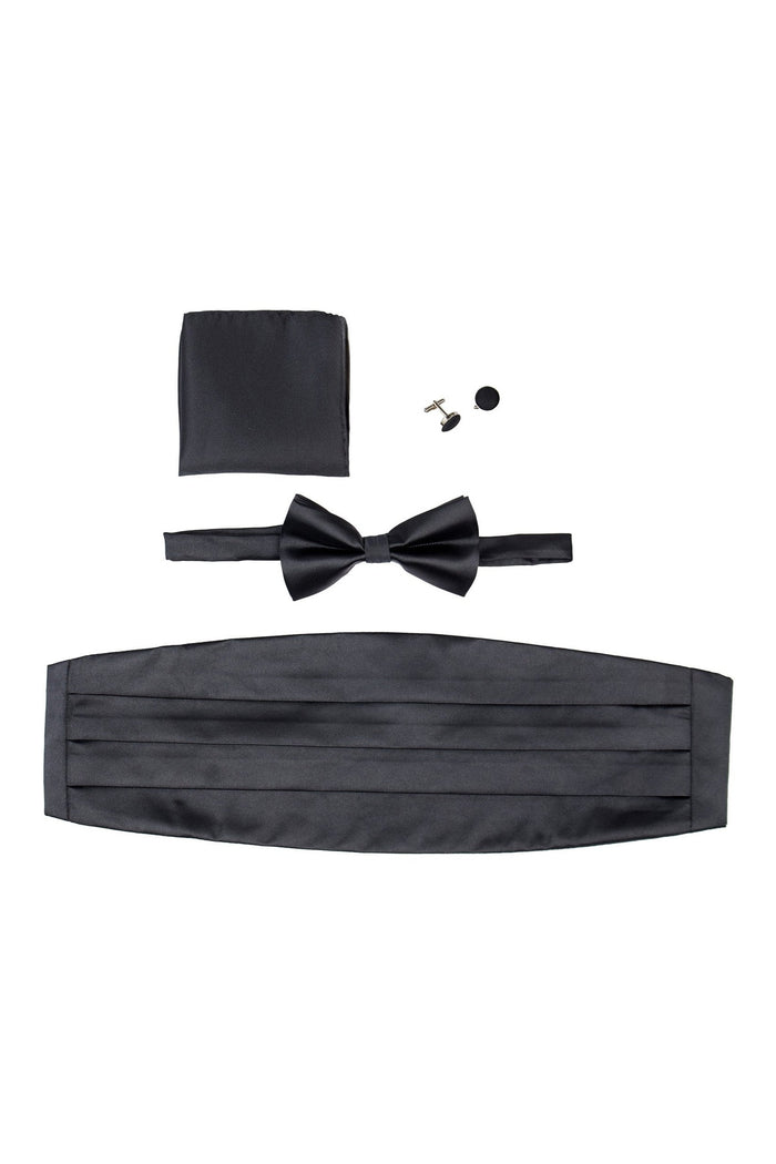 BLACK CUMMERBUND SET