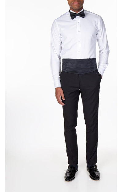 BLACK CUMMERBUND SET