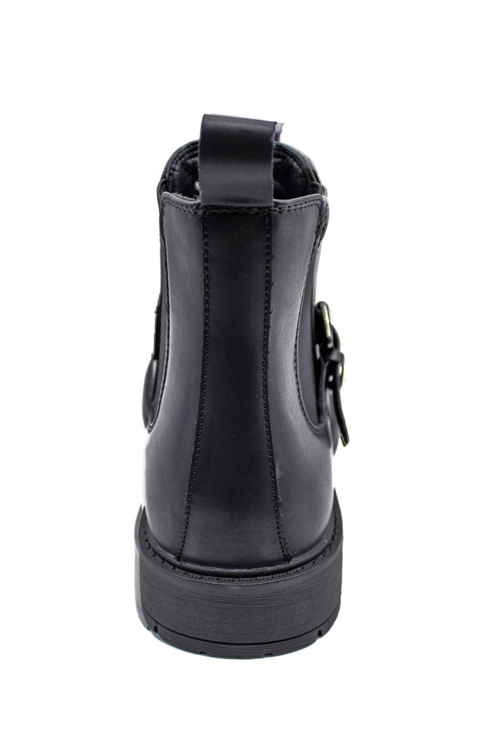 BLACK DEALER BIKER STRAP BOOTS