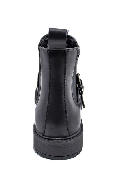 BLACK DEALER BIKER STRAP BOOTS