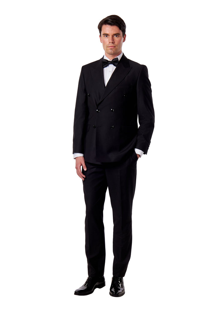 Black Double Breasted Suit – Slim Fit Tuxedo Jacket & Trouser