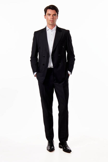 Black Double Breasted Suit – Slim Fit Tuxedo Jacket & Trouser