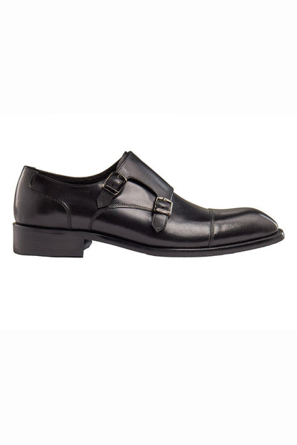 BLACK DOUBLE MONK SHOES