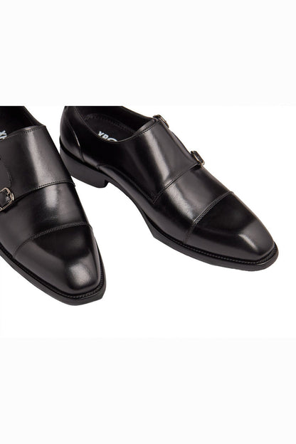 BLACK DOUBLE MONK SHOES