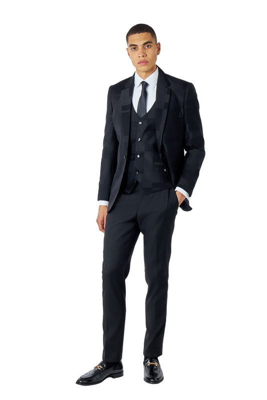 BLACK GEO PATTERN DETAILED 3 PIECE SUIT