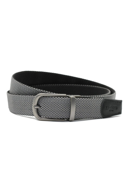 BLACK & GREY REVERSIBLE STRETCH BELT