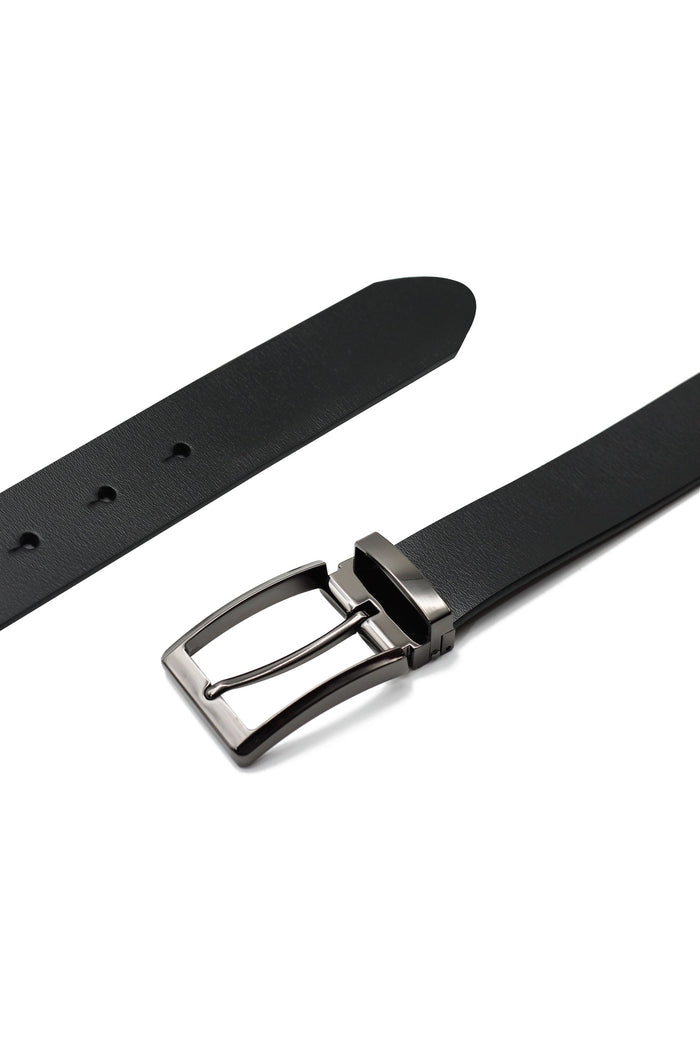 BLACK LEATHER BUCKLE BELT