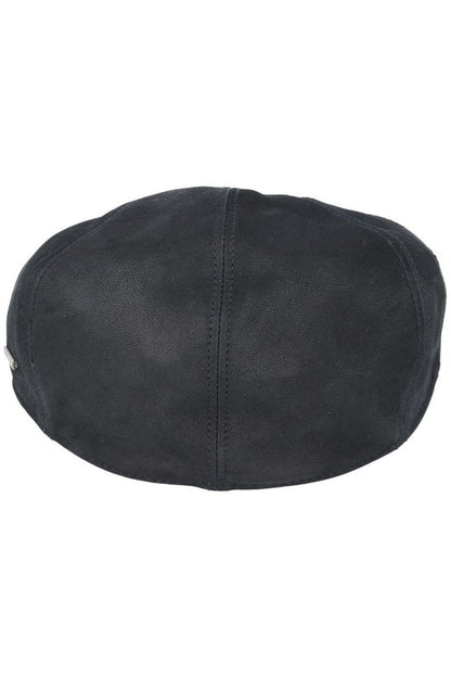 BLACK LEATHER GLADWIN BOND FLAT CAP
