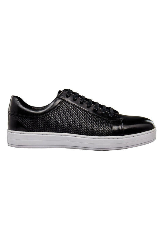 BLACK LEATHER SNEAKERS