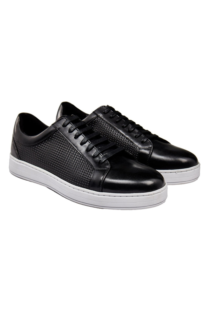 BLACK LEATHER SNEAKERS
