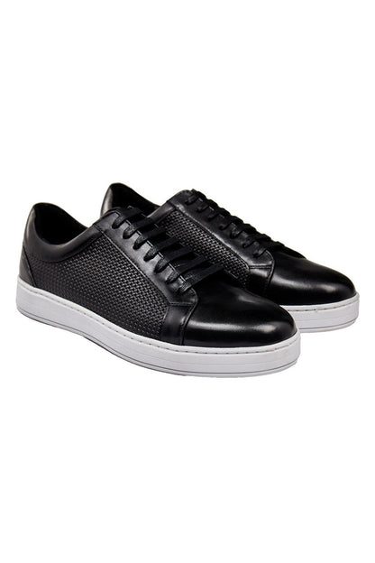 BLACK LEATHER SNEAKERS