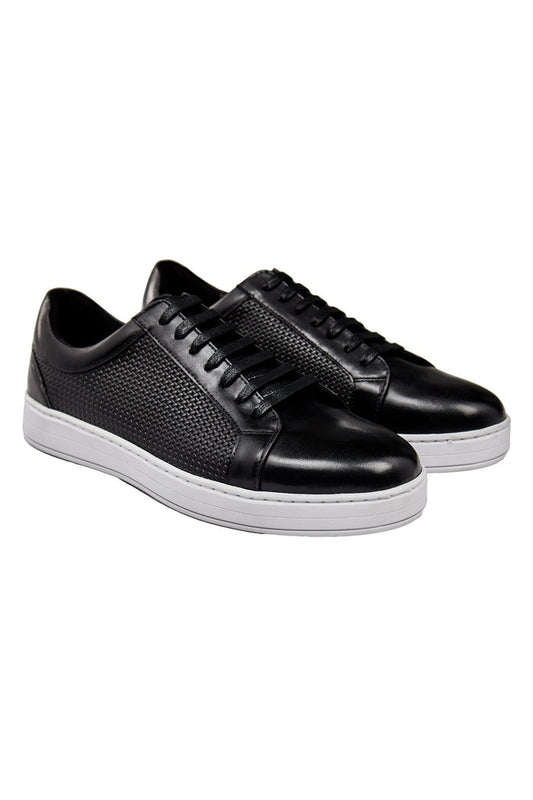 BLACK LEATHER SNEAKERS
