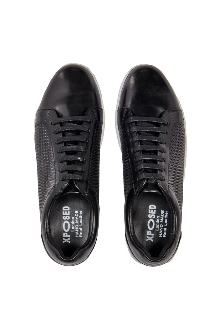 BLACK LEATHER SNEAKERS