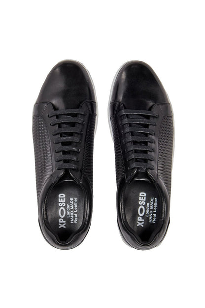 BLACK LEATHER SNEAKERS