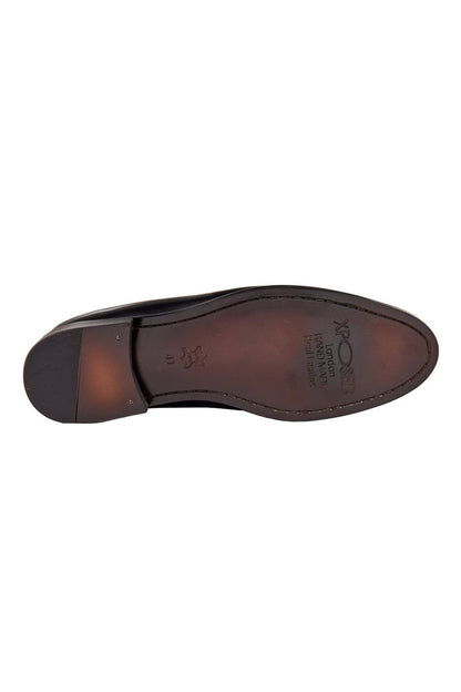 BLACK LEATHER TASSEL LOAFERS