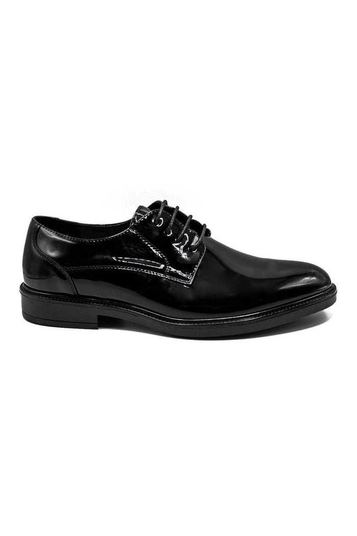 Black Patent Glossy Formal Wedding Dress Derby Shoes