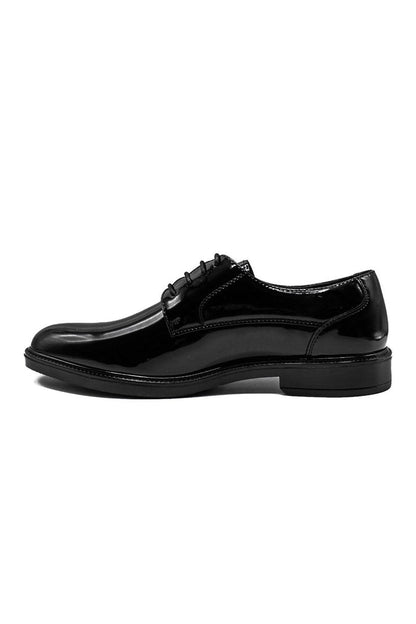 Black Patent Glossy Formal Wedding Dress Derby Shoes