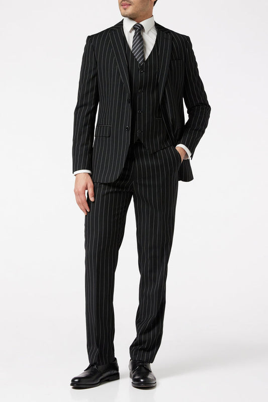 BLACK PIN STRIPE WAISTCOAT