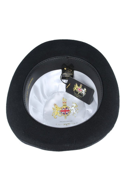 BLACK PURE WOOL BOWLERS HAT