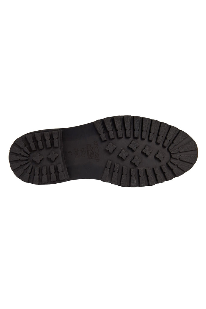 BLACK SEMI BROGUE DERBY SHOES