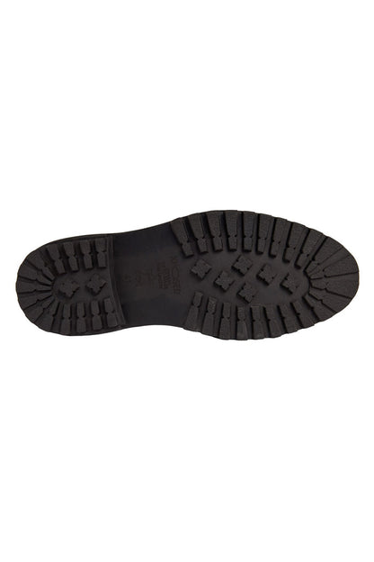 BLACK SEMI BROGUE DERBY SHOES