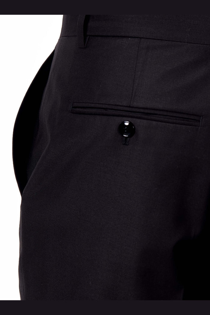 Black Slim Fit Double Breasted Tux Suit with Silver Buttons