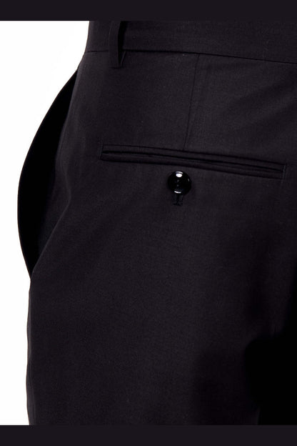 Black Slim Fit Double Breasted Tux Suit with Silver Buttons