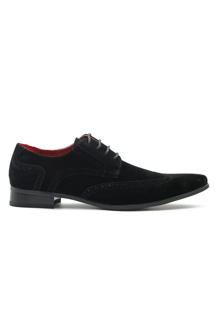 BLACK SUEDE BROGUES DRESS SHOES
