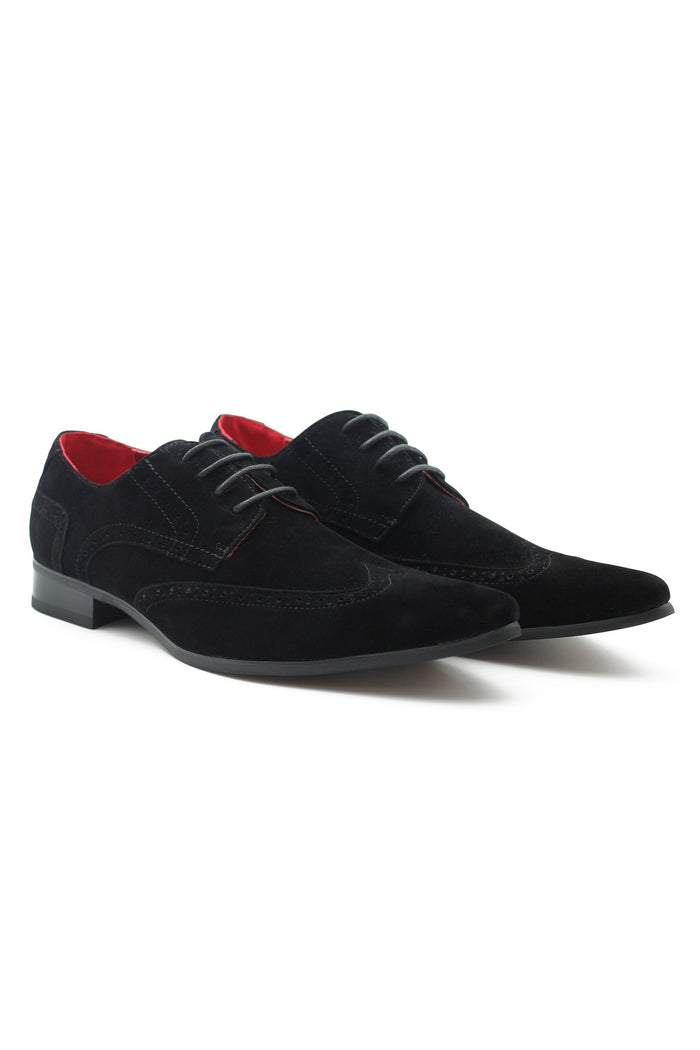BLACK SUEDE BROGUES DRESS SHOES