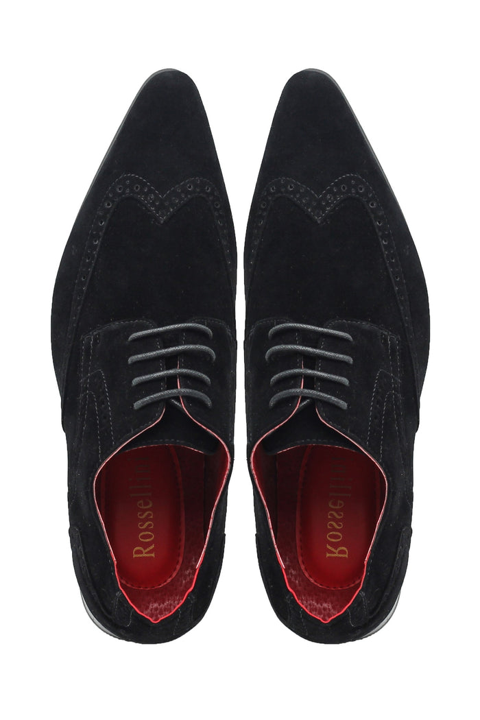 BLACK SUEDE BROGUES DRESS SHOES