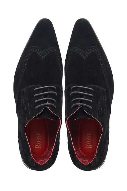 BLACK SUEDE BROGUES DRESS SHOES